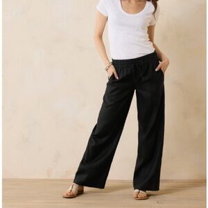 Tommy Bahama Womens Black Easy Fit Relaxed 100% Linen Pull on Pants Size Large